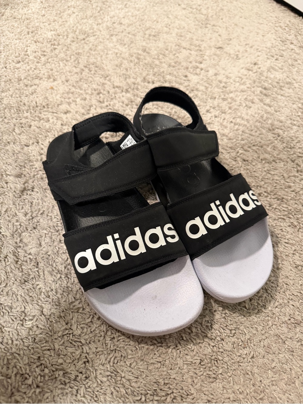 Size 8 adidas Women’s Black and White Slide Sandals